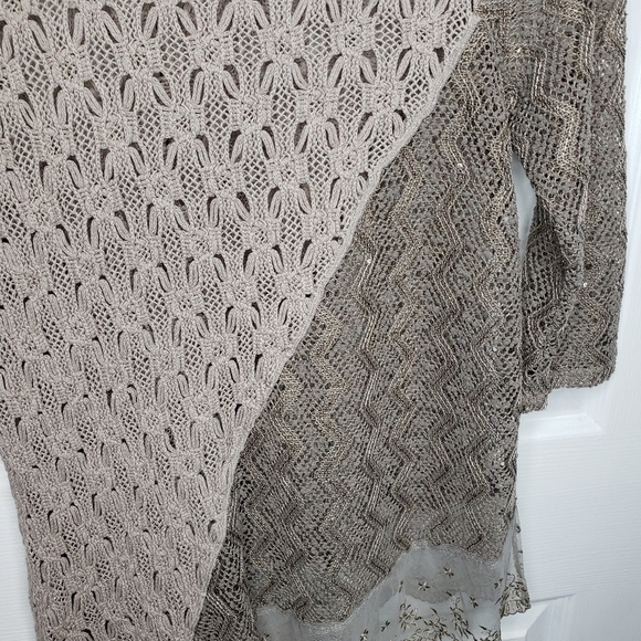 Chicos Nora Texture Mix Modern Pullover Top Sweater Asymmetrical Hem Small 1 - Picture 10 of 16